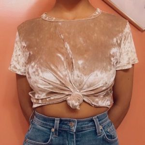 Crushed velvet tee